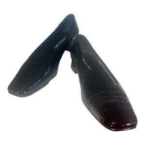 Etienne Aigner Women's Twiggy Black Patent Leather Almond Toe Heels 9.5